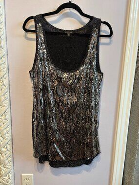Pretty Sequin Glitter La Chateau Tank Size XL